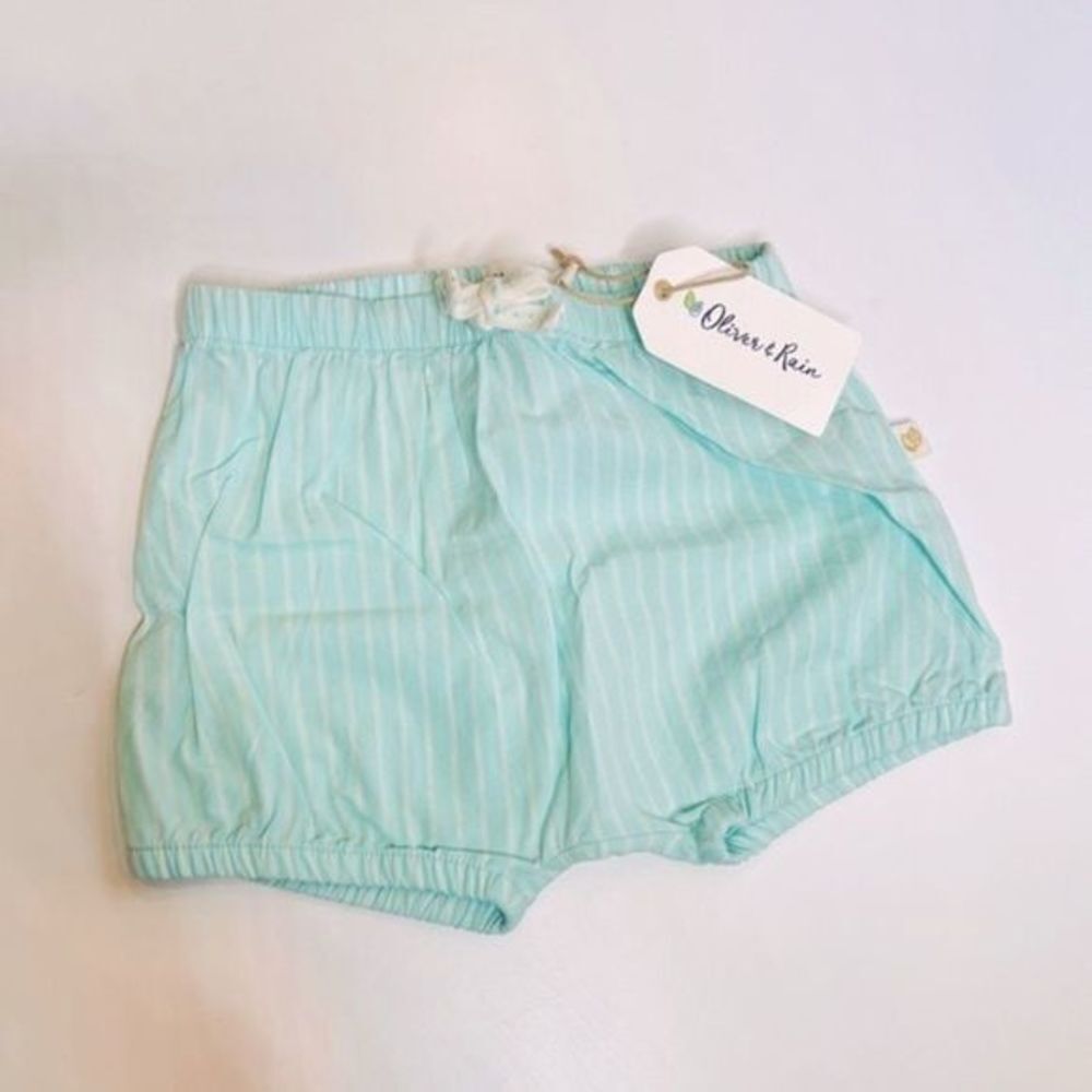 NEW Oliver and Rain striped elastic hem shorts baby girls size 6M 6 Months b…